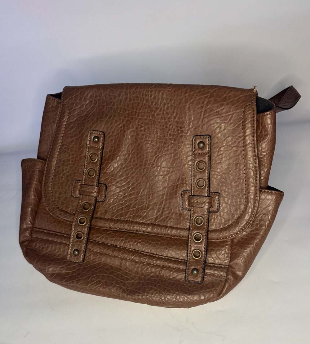 Joe Boxer Brown Faux Leather Convertible Backpack Shoulder Bag